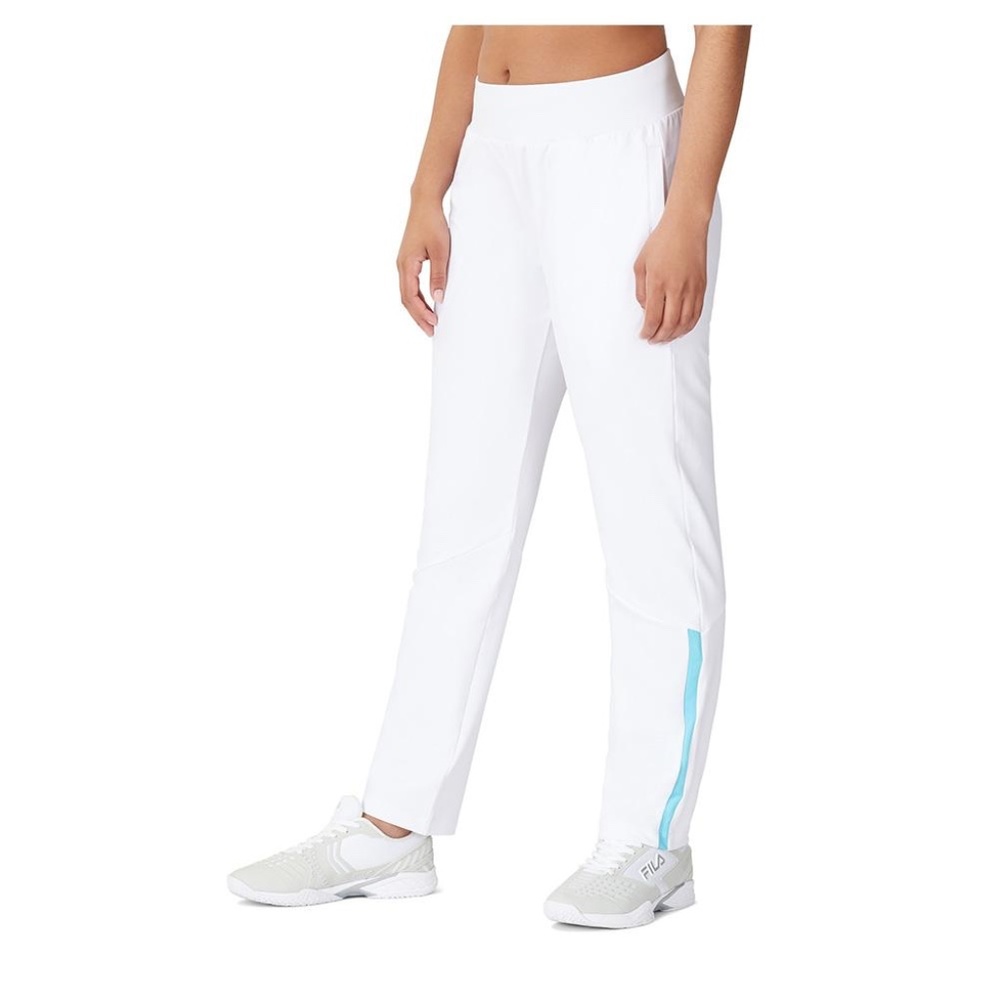Fila Women's Trailblazer Tennis Pants White and Capri blue Size Small NWOT
